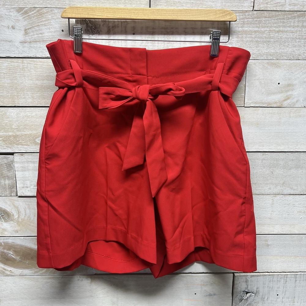 The Limited Shorts Womens 14 Red Belted‎ Stretch Pockets School Preppy Academia